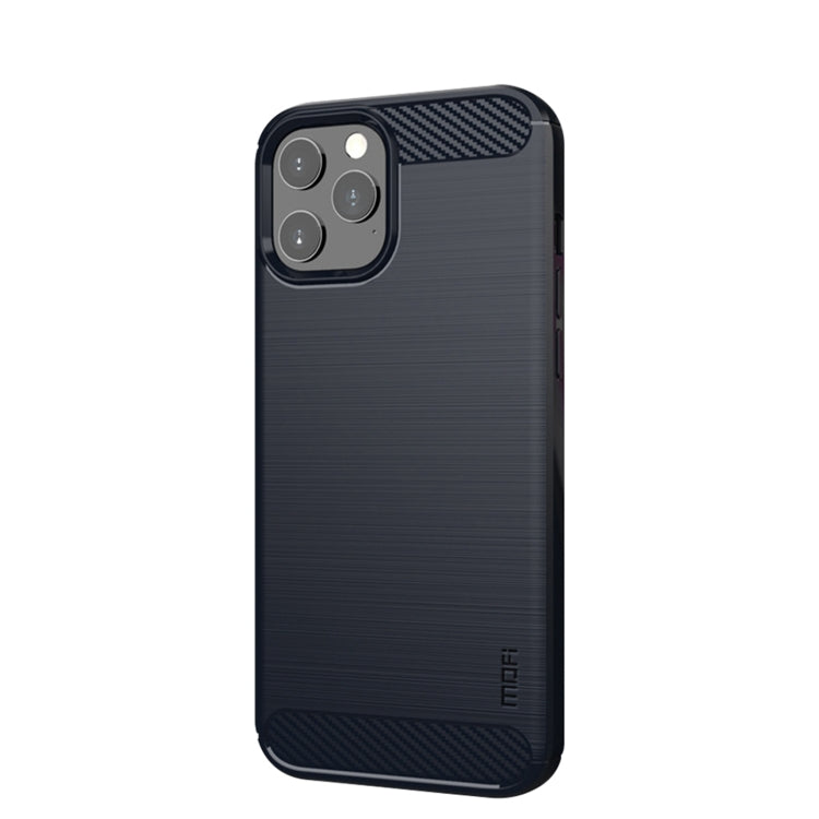 TPU Phone Cover For Apple iPhone 12 / 12 Pro Carbon Fiber Case Black