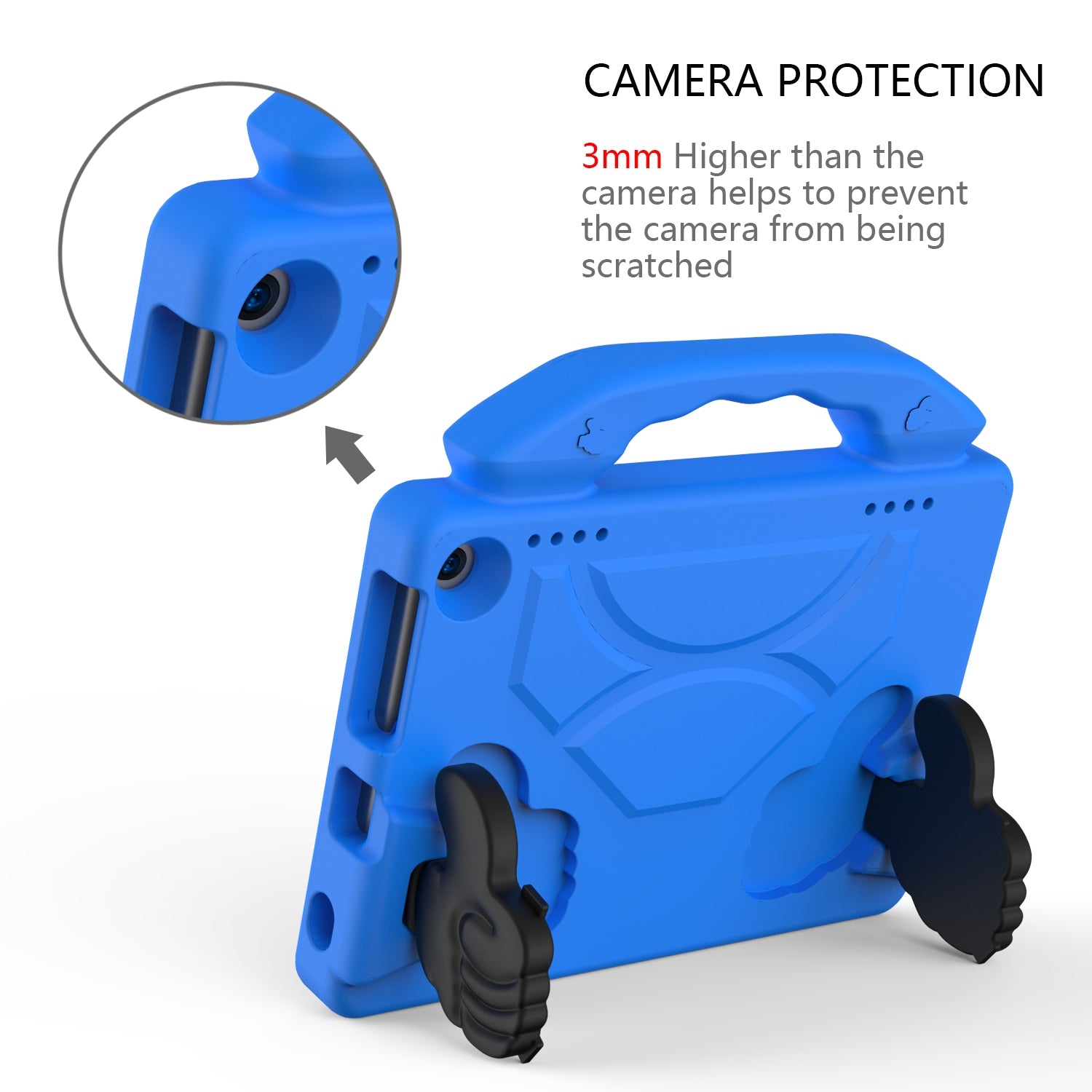 For Amazon Fire HD 8 2022 12th Gen Kids Case Shockproof Cover With Stand - Blue-www.firsthelptech.ie