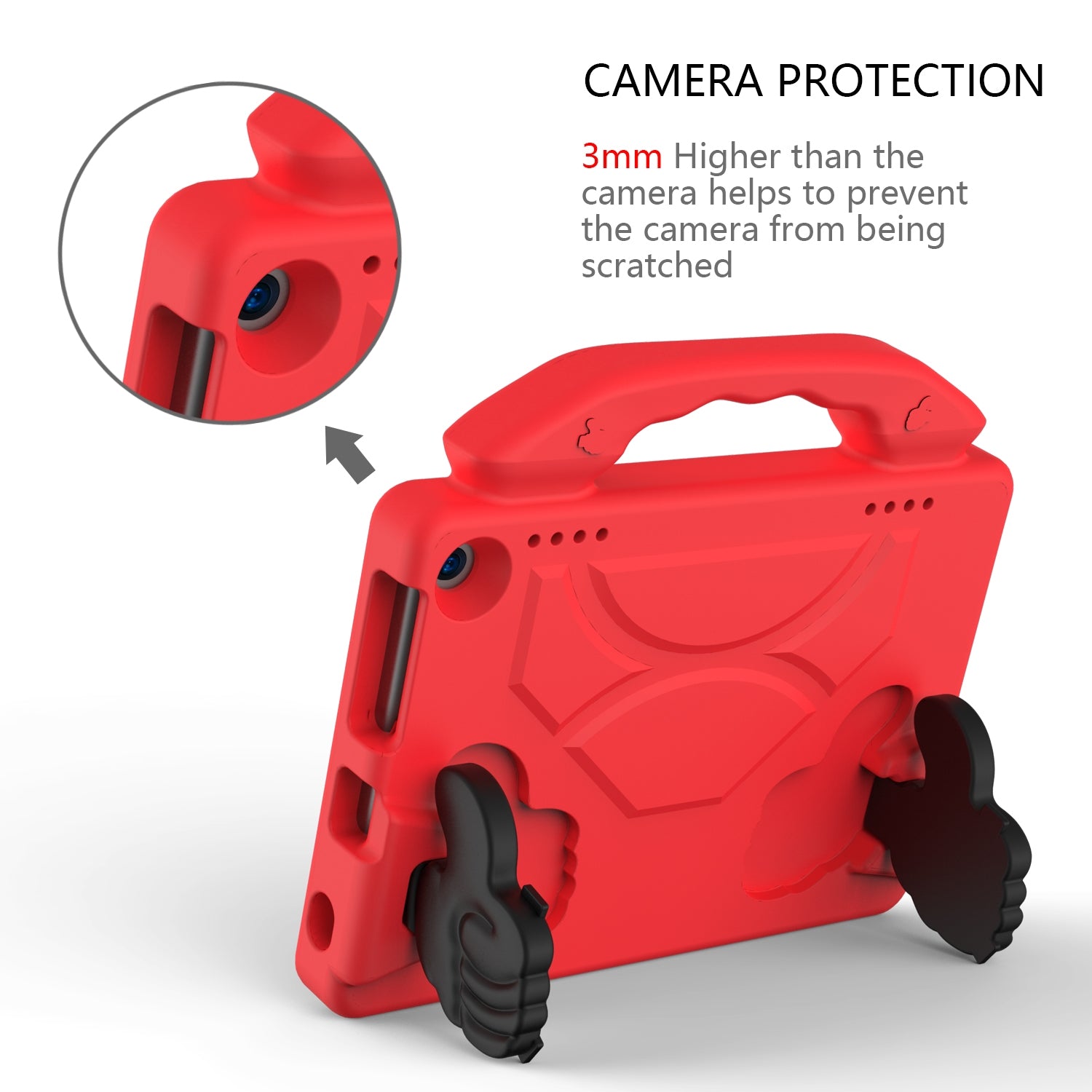 For Amazon Fire HD 8 2022 12th Gen Kids Case Shockproof Cover With Stand - Red-www.firsthelptech.ie