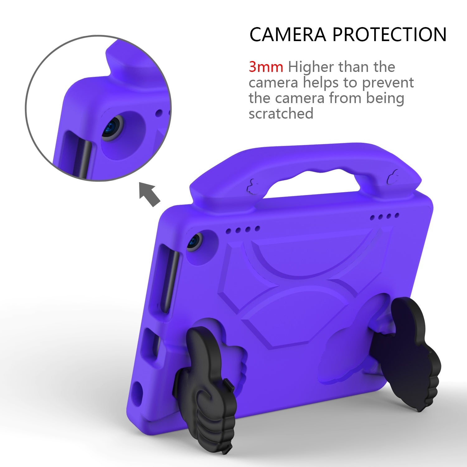 For Amazon Fire HD 8 2022 12th Gen Kids Case Shockproof Cover With Stand - Purple-www.firsthelptech.ie