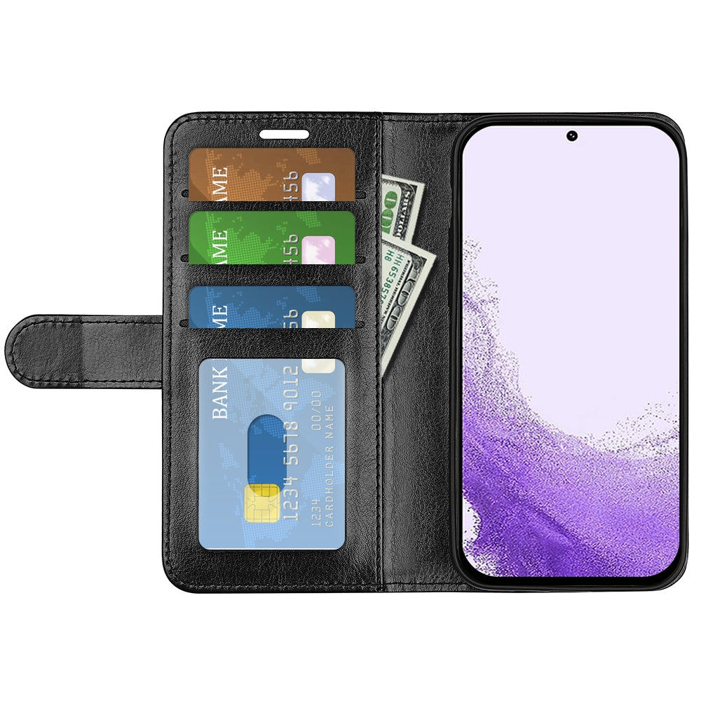 For Samsung Galaxy S23 Premium Wallet Case Black