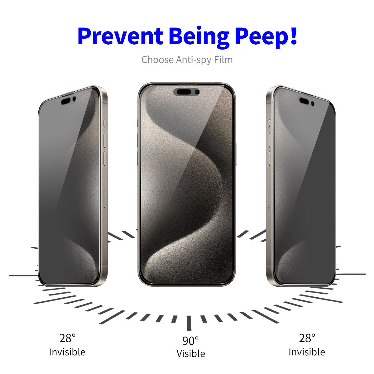 Privacy Anti Spy Screen Protector For Apple iPhone 16 Pro Tempered Glass