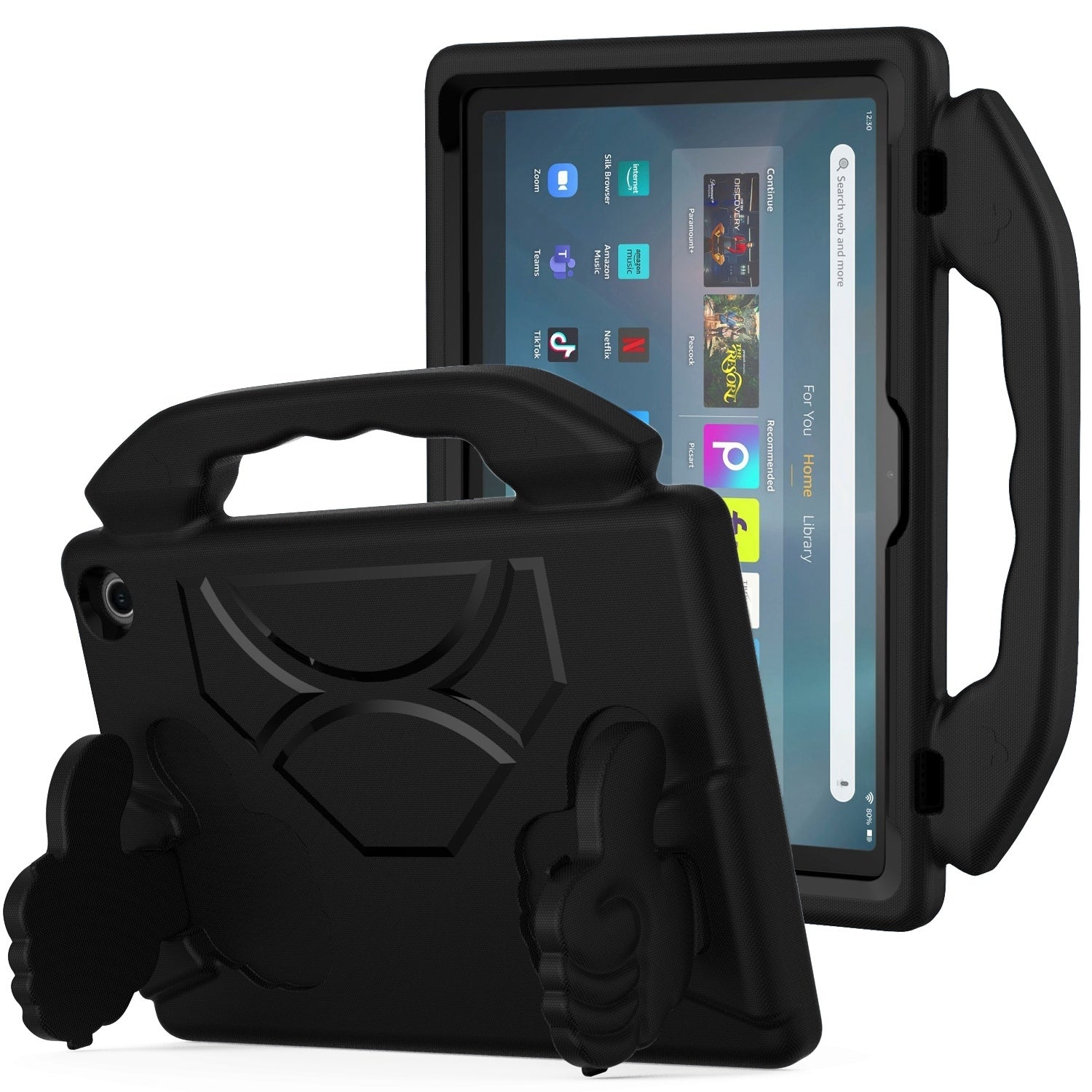 For Amazon Fire HD 10 2023 13th Gen Kids Case Shockproof Cover With Stand - Black-www.firsthelptech.ie