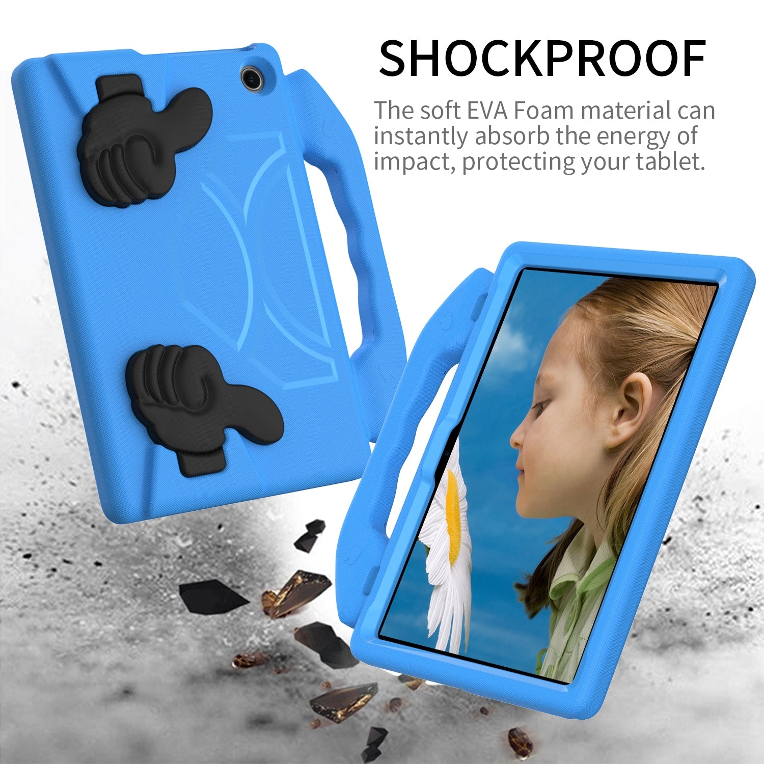 For Amazon Fire Max 11 2023 13th Gen Kids Case Shockproof Cover With Stand - Blue-www.firsthelptech.ie