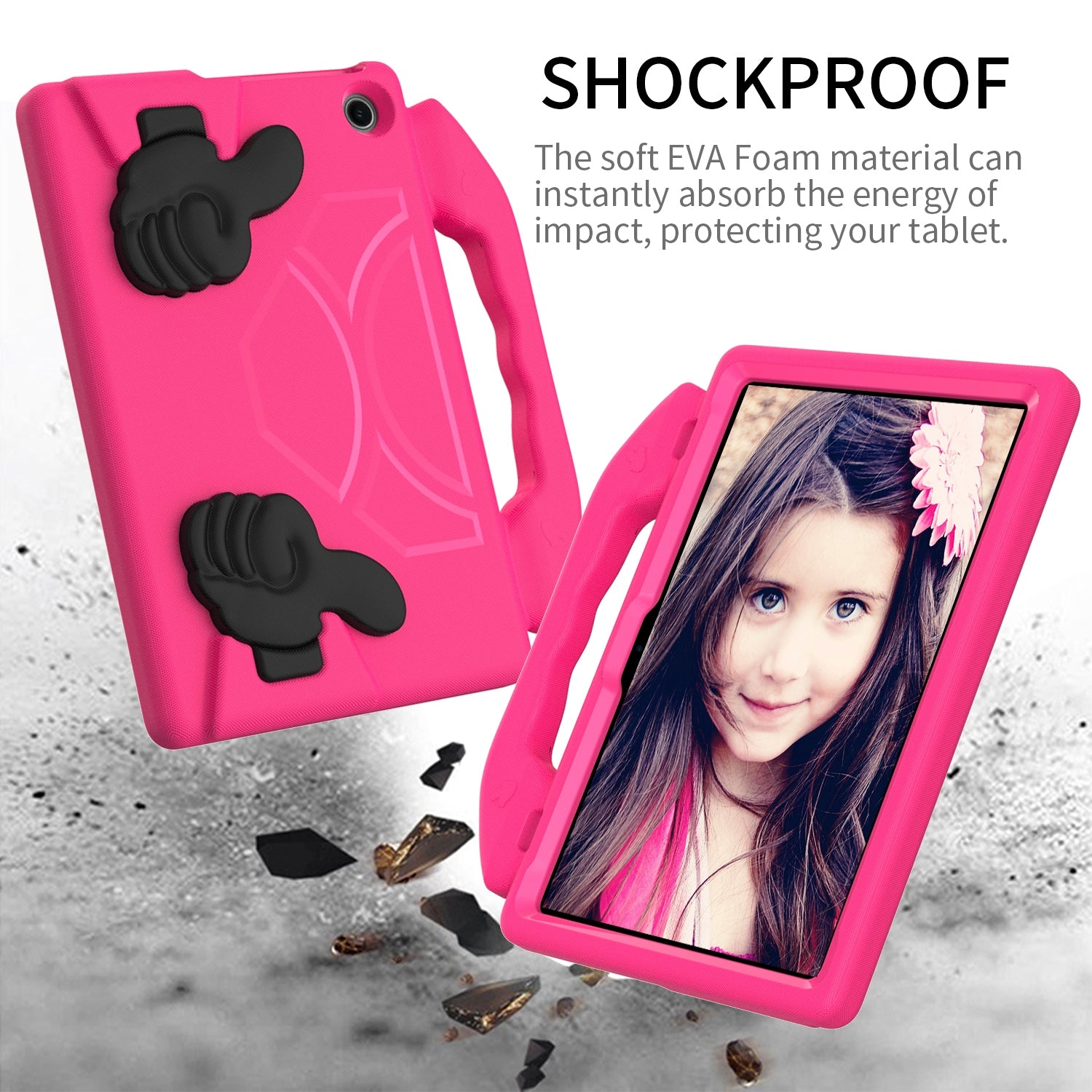 For Amazon Fire Max 11 2023 13th Gen Kids Case Shockproof Cover With Stand - Pink-www.firsthelptech.ie