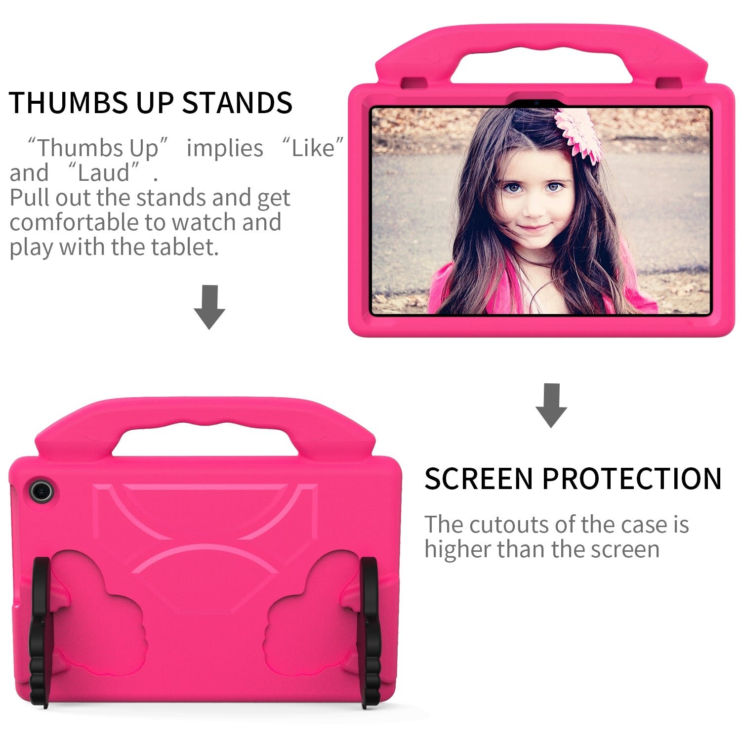 For Amazon Fire Max 11 2023 13th Gen Kids Case Shockproof Cover With Stand - Pink-www.firsthelptech.ie