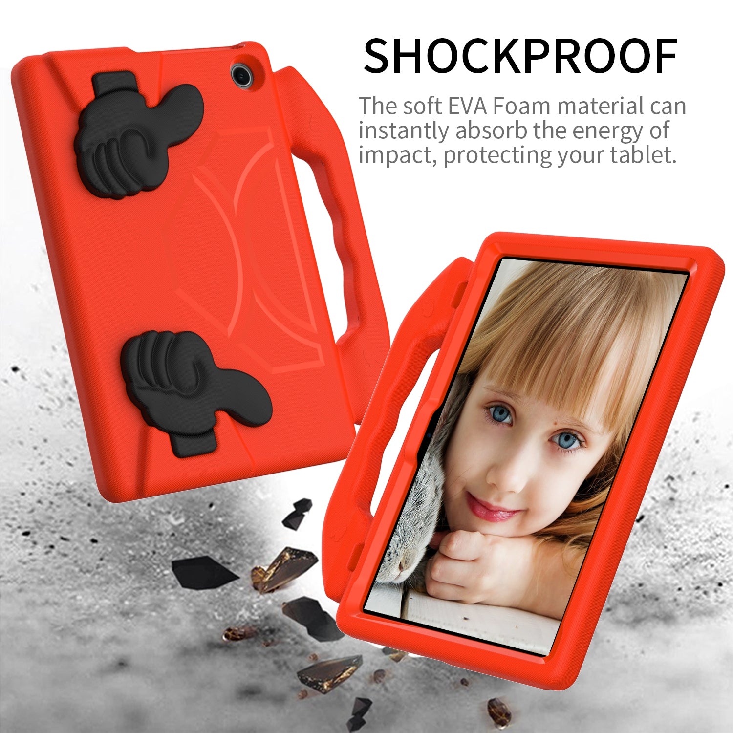 For Amazon Fire Max 11 2023 13th Gen Kids Case Shockproof Cover With Stand - Red-www.firsthelptech.ie