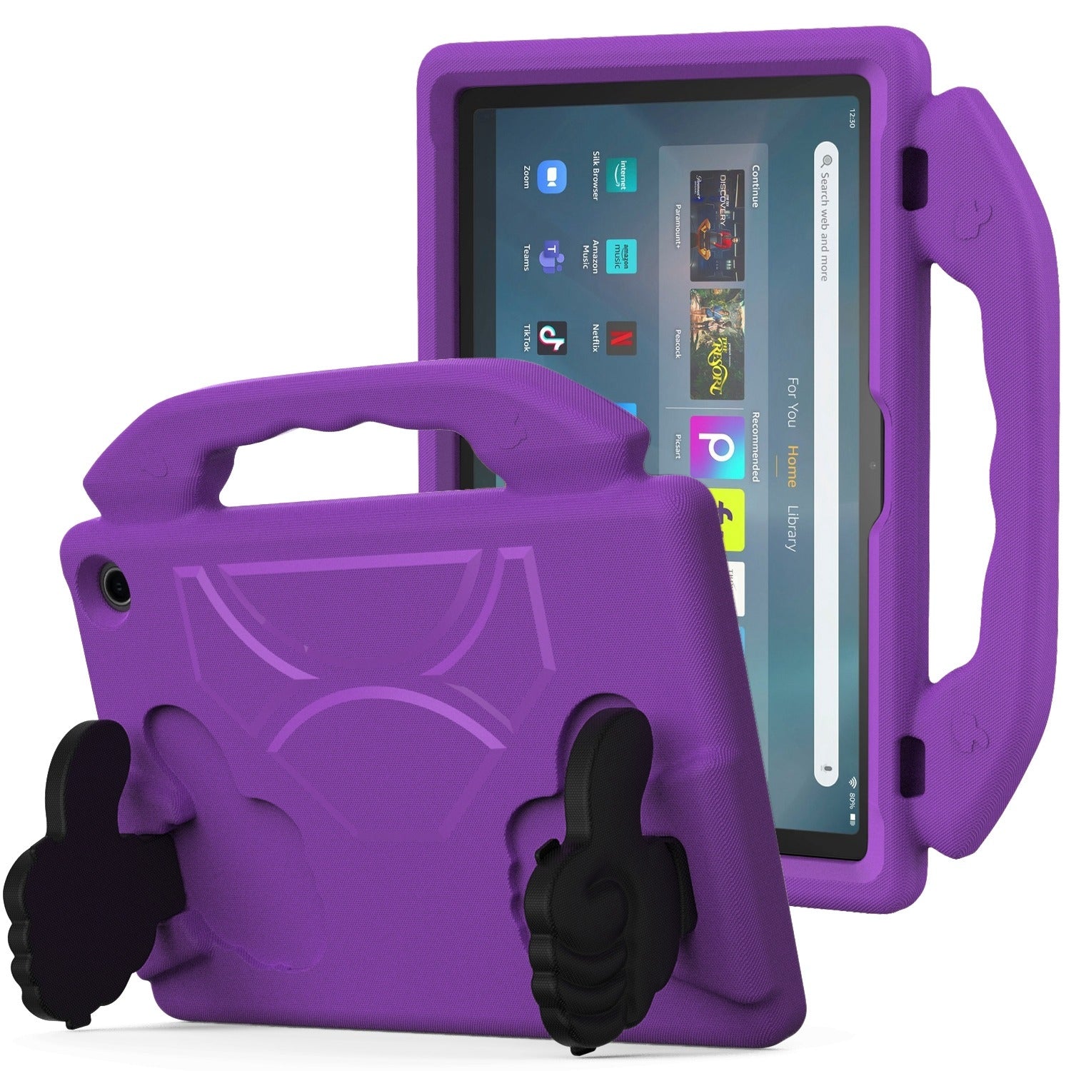 For Amazon Fire Max 11 2023 13th Gen Kids Case Shockproof Cover With Stand - Purple-www.firsthelptech.ie