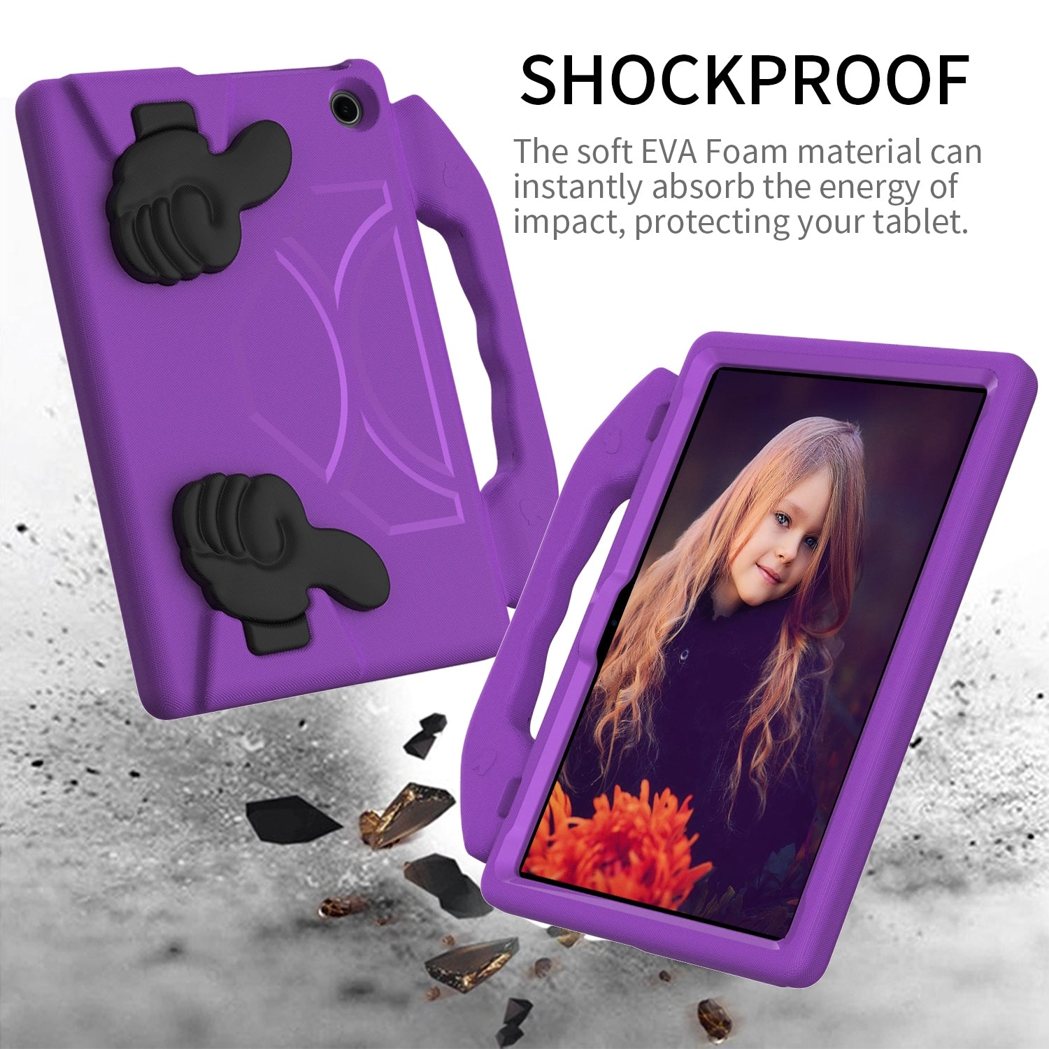 For Amazon Fire Max 11 2023 13th Gen Kids Case Shockproof Cover With Stand - Purple-www.firsthelptech.ie