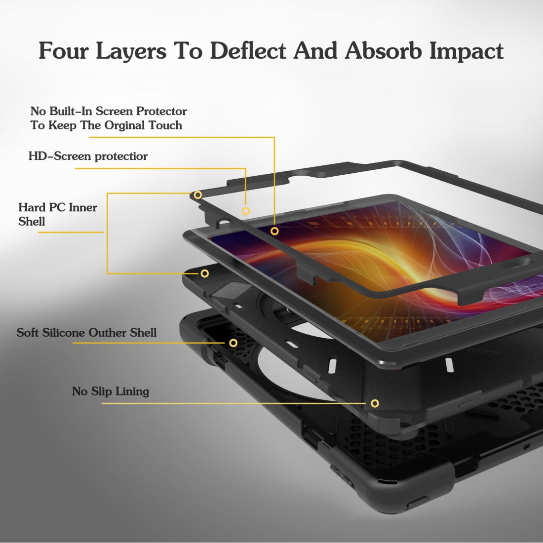 For Samsung Galaxy Tab S6 360 Degree Rotation PC + Silicone Protective Case with Holder & Hand-strap Light Green