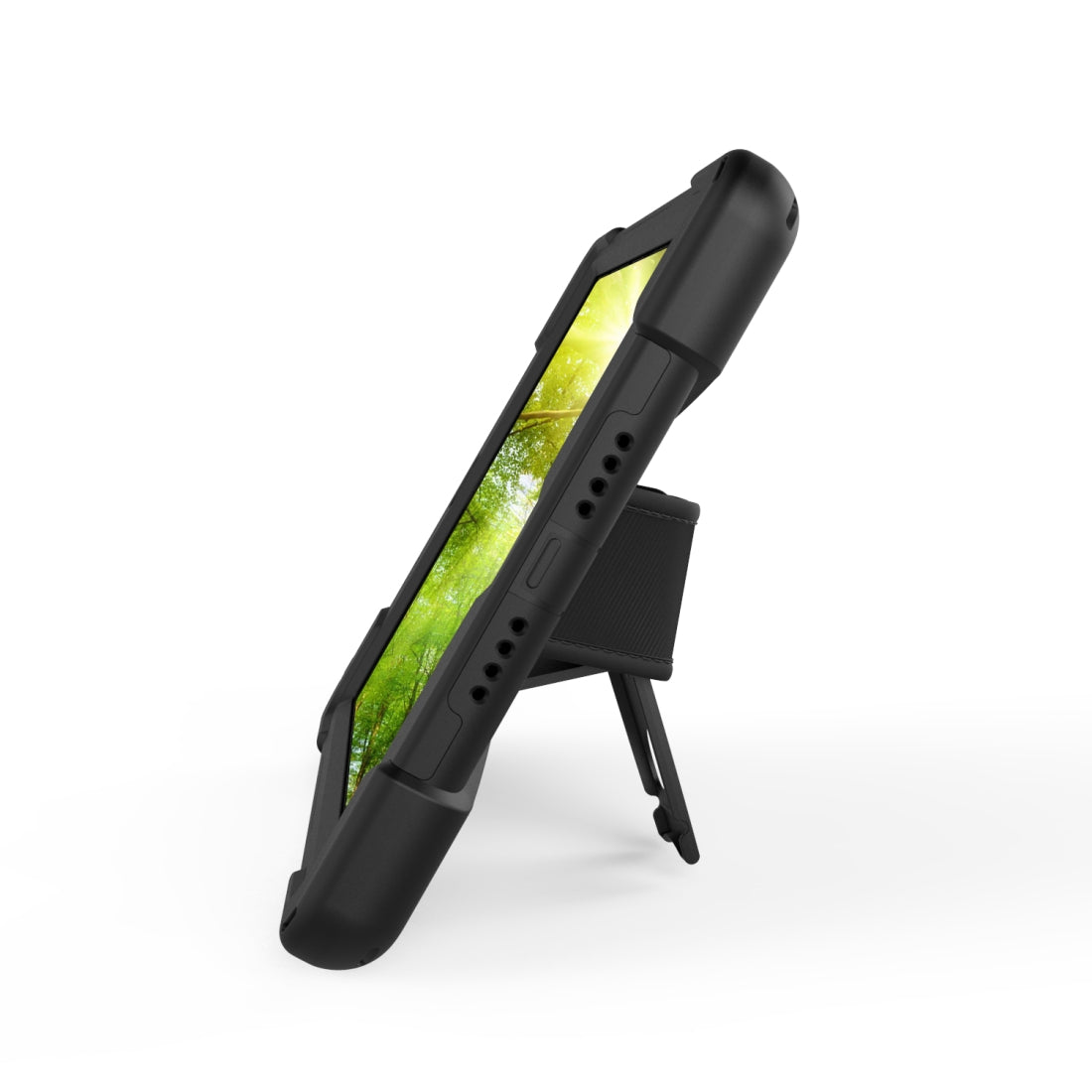 For Samsung Galaxy Tab S6 360 Degree Rotation PC + Silicone Protective Case with Holder & Hand-strap Light Green