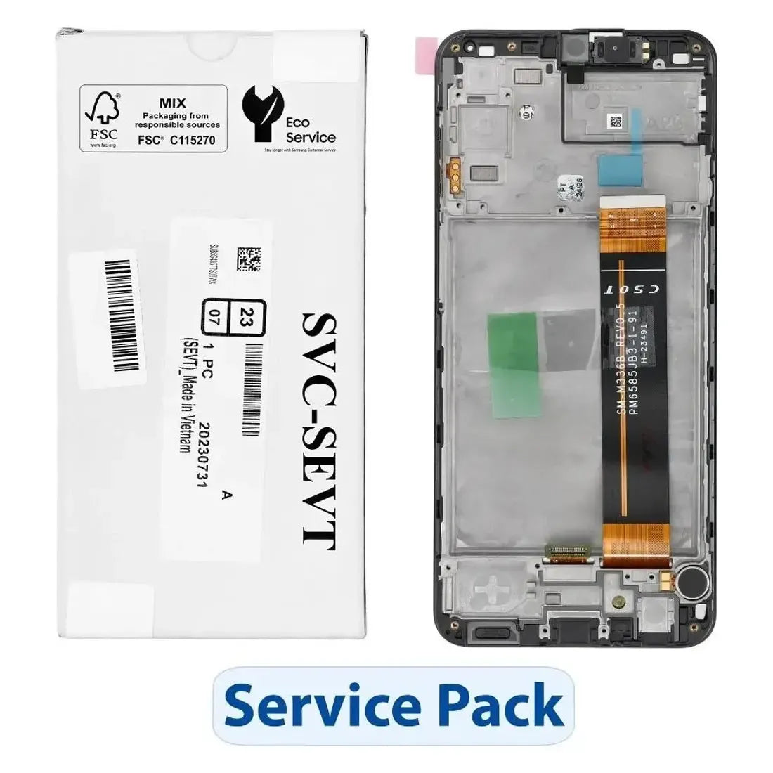 Samsung Galaxy A23 4G SM-A235F Display Screen Replacement Assembly with Frame Black | Original Service Pack