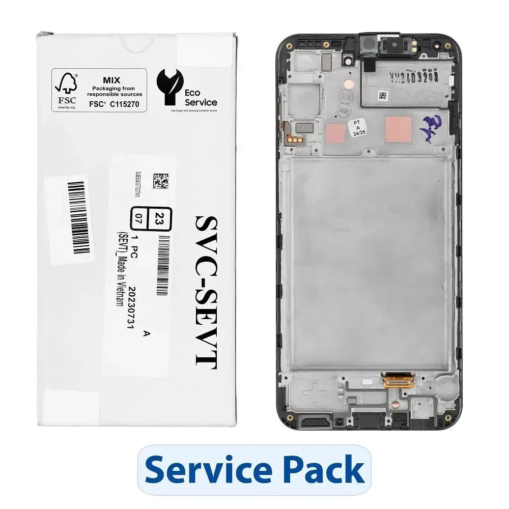 Samsung Galaxy A24 4G SM-A245 Display Screen Replacement Assembly with Frame Black | Original Service Pack