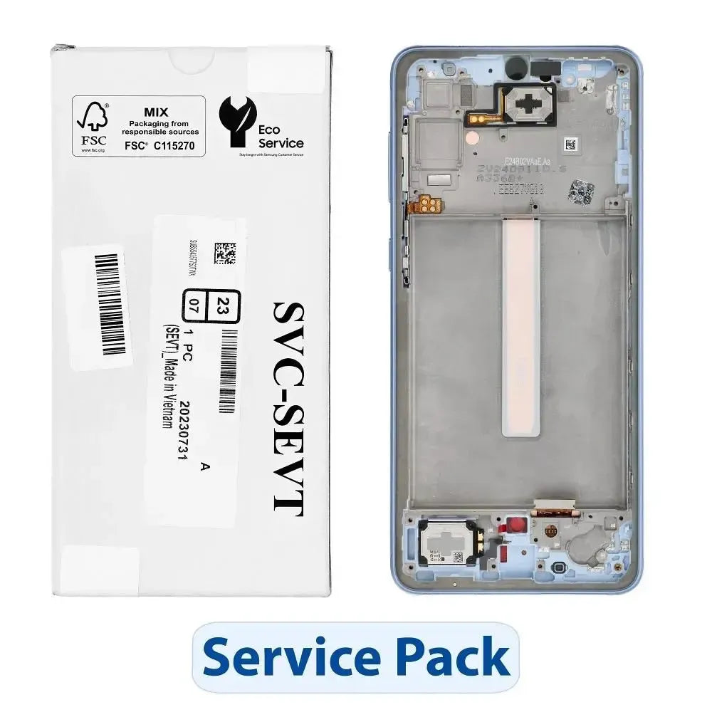 Samsung Galaxy A33 5G SM-A336 Display Screen Replacement Assembly with Frame Blue | Original Service Pack