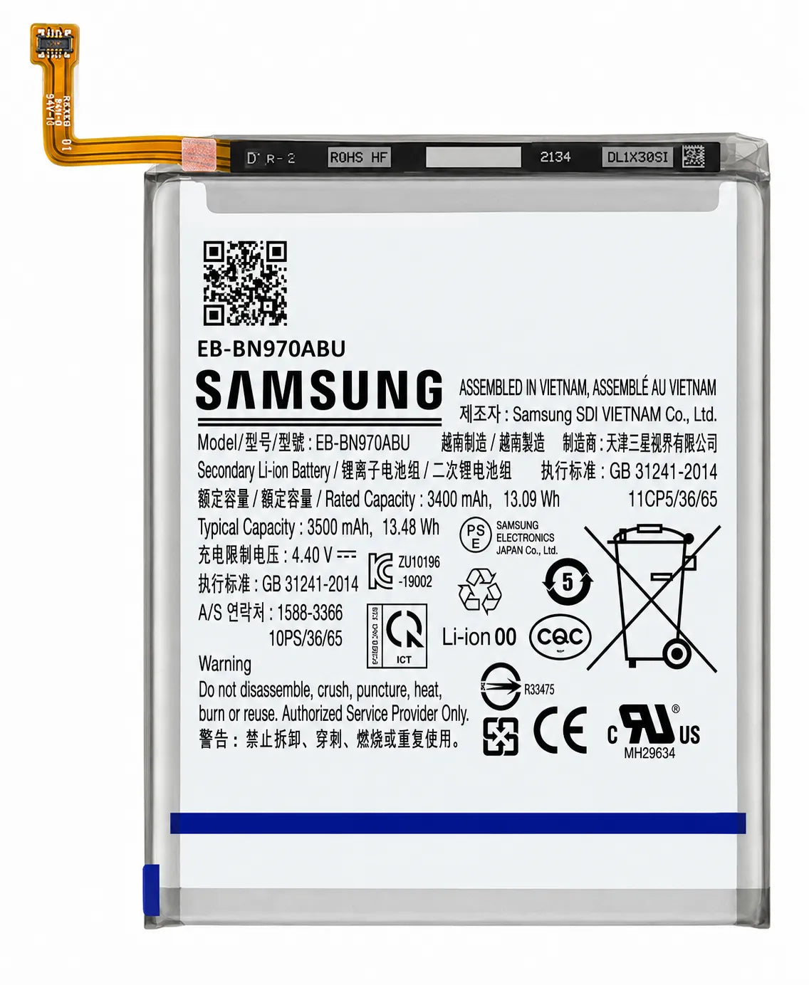 Samsung Galaxy Note 10 SM-N970 Battery EB-BN970ABU 3500mAh | GH82-20813A Original Service Pack