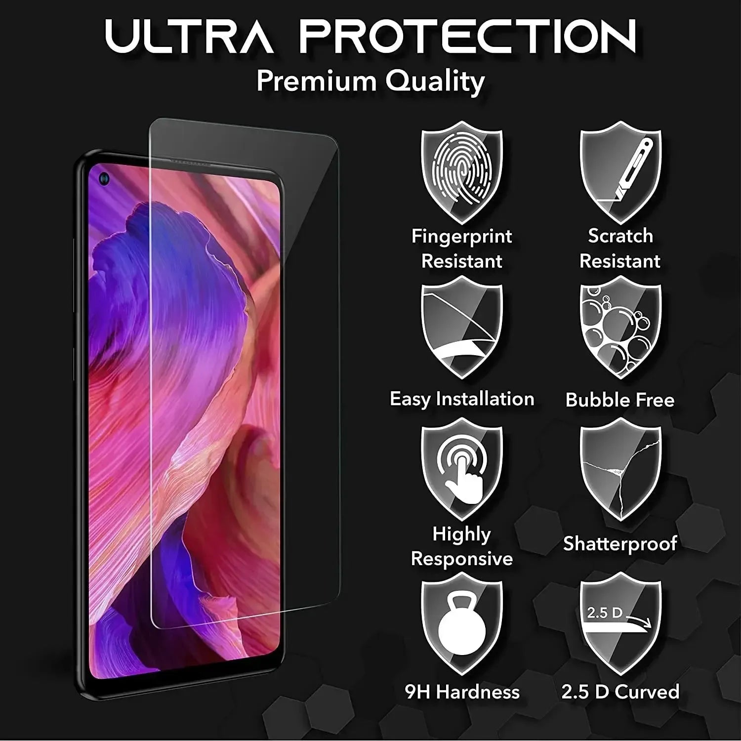 Screen Protector For Oppo A74 5G Tempered Glass