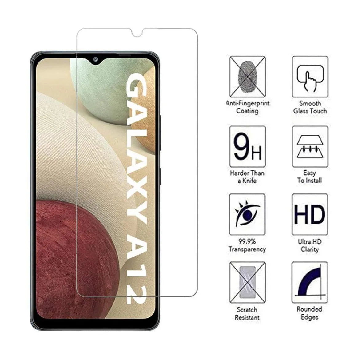 Screen Protector For Samsung Galaxy A12 Tempered Glass