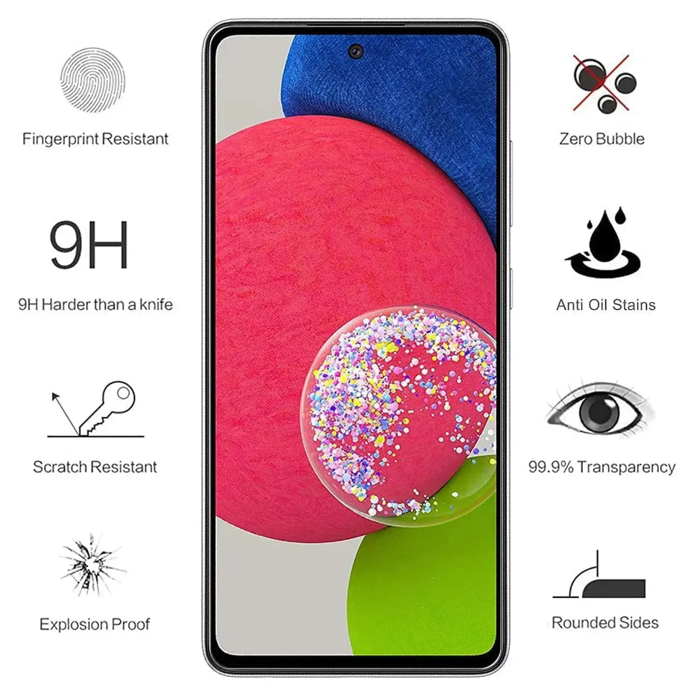 Screen Protector For Samsung Galaxy A52 / A52 5G Tempered Glass