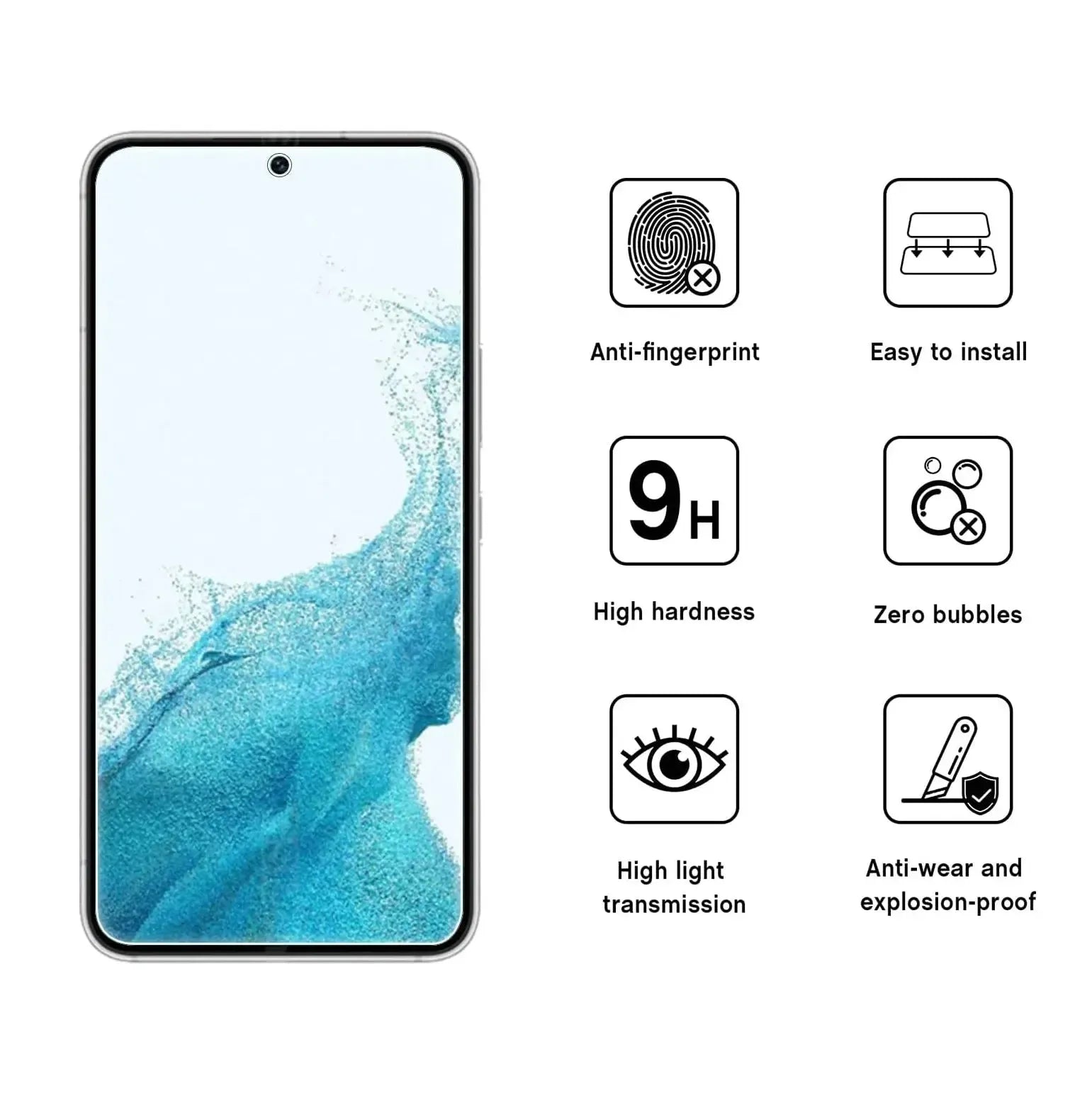 Screen Protector For Samsung Galaxy S22 5G Tempered Glass