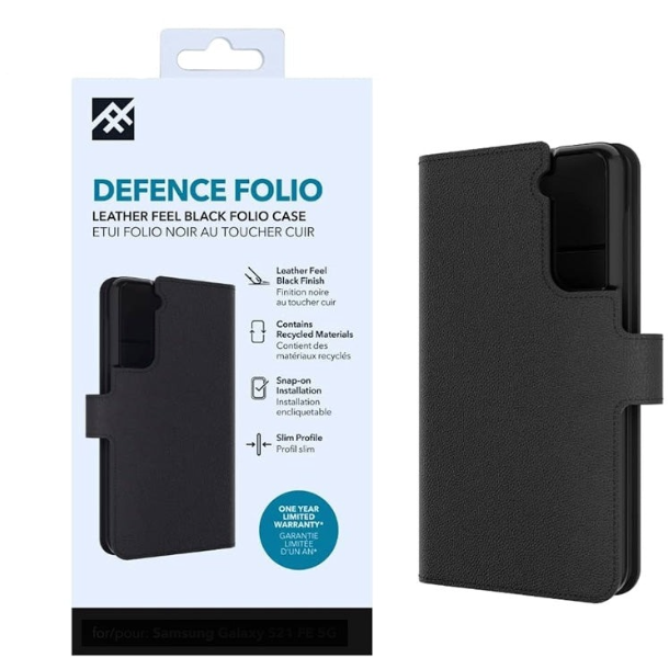 For Samsung Galaxy A32 ZAGG Defence Folio Leather Feel Case Black-www.firsthelptech.ie