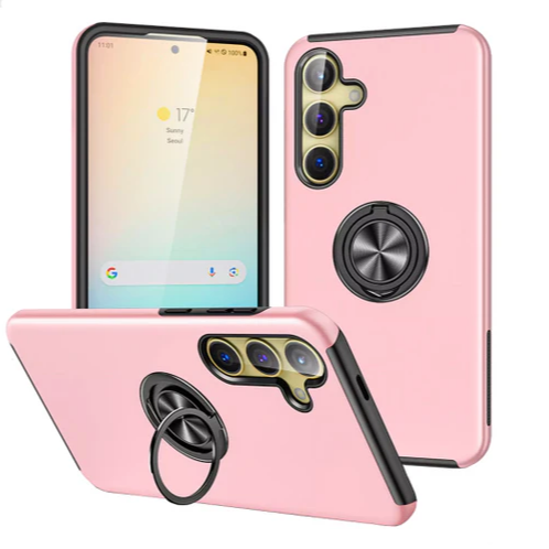 For Samsung Galaxy A16 Dual Layer Invisible Ring Case Pink