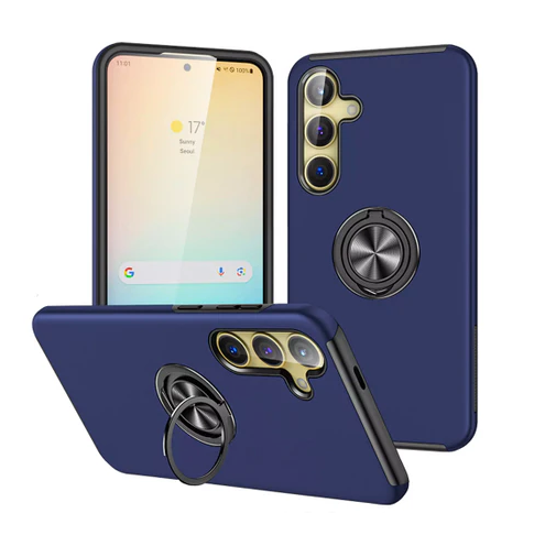 For Samsung Galaxy A16 Dual Layer Invisible Ring Case Blue