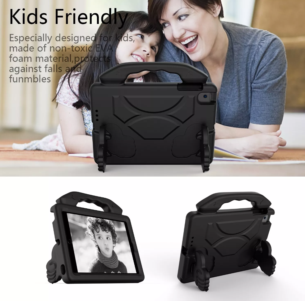 For Apple iPad Mini 4 / 5 Kids Friendly Case Shockproof Cover With Thumbs Up - Black