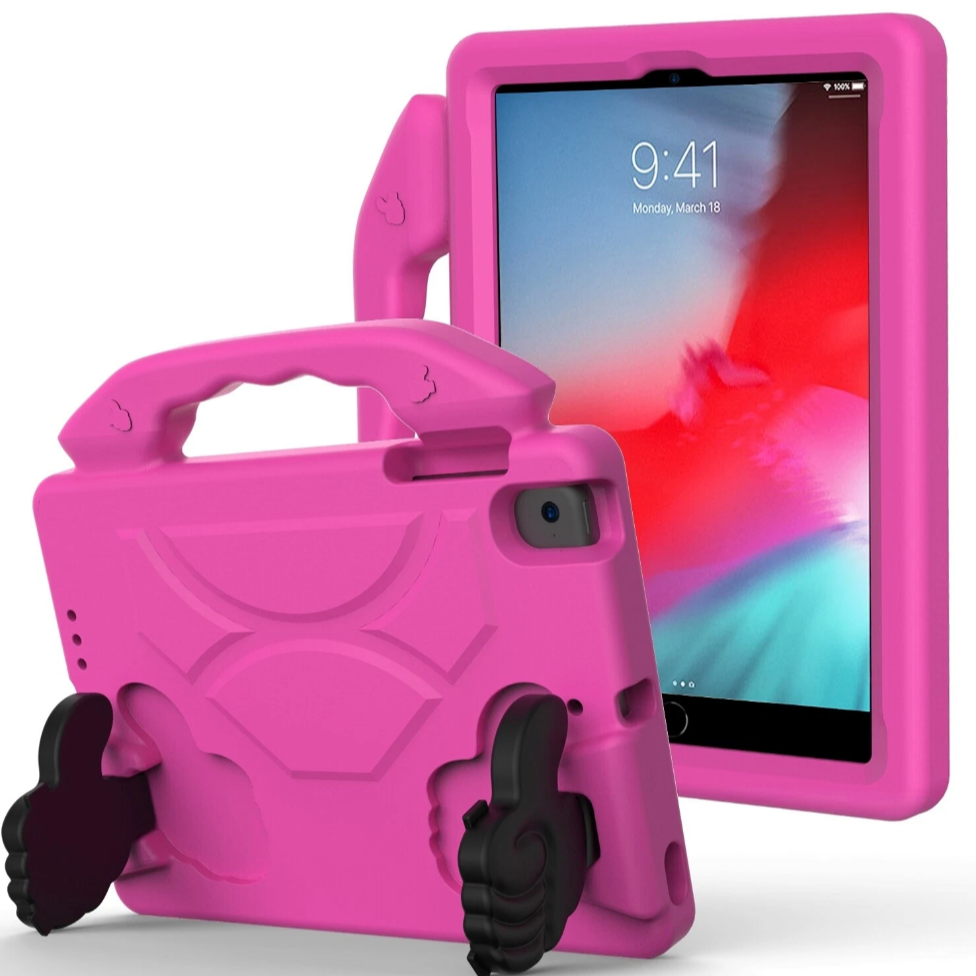 For Apple iPad Mini 4 / 5 Kids Friendly Case Shockproof Cover With Thumbs Up - Pink