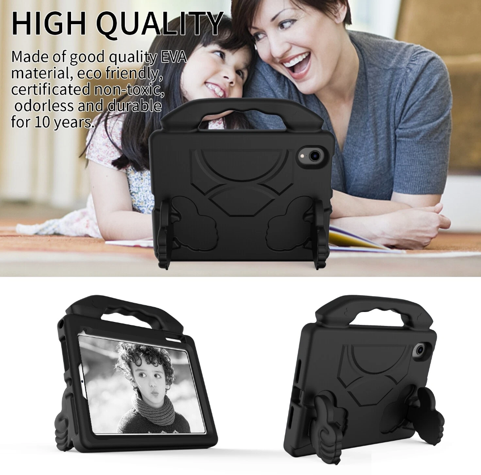 For Apple iPad Mini 6 Kids Friendly Case Shockproof Cover With Thumbs Up - Black