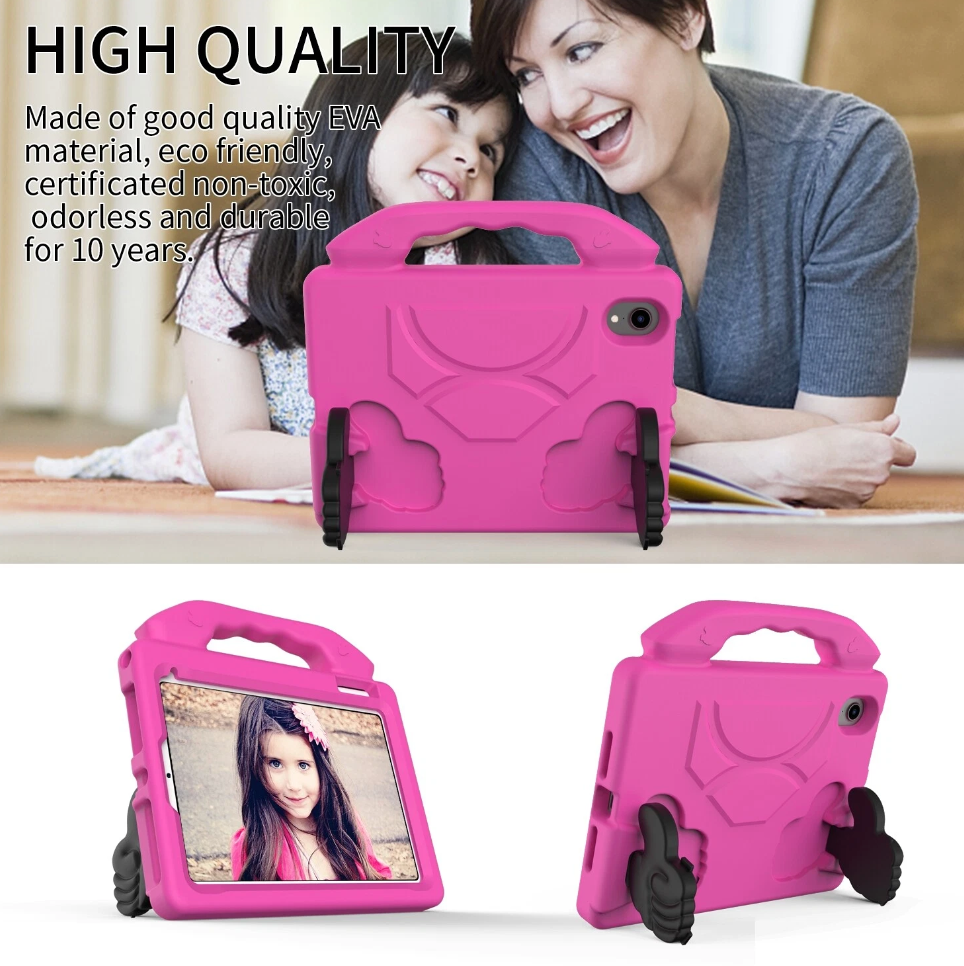 For Apple iPad Mini 6 Kids Friendly Case Shockproof Cover With Thumbs Up - Pink