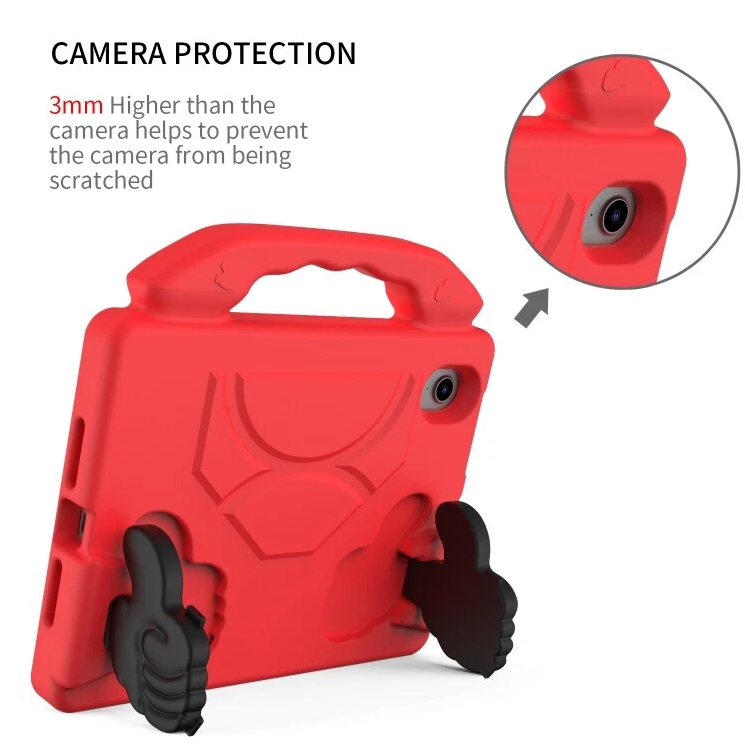 For Apple iPad Mini 6 Kids Friendly Case Shockproof Cover With Thumbs Up - Red