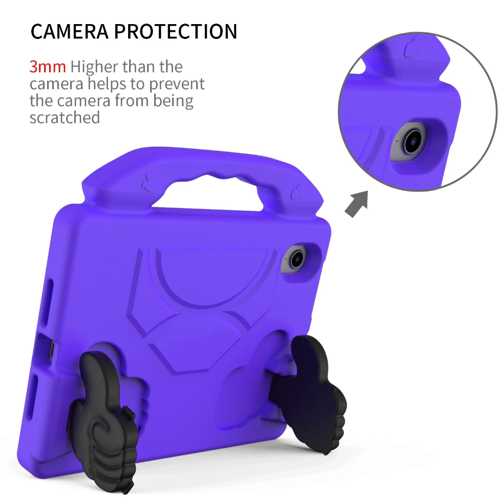 For Apple iPad Mini 6 Kids Friendly Case Shockproof Cover With Thumbs Up - Purple