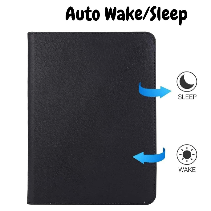 For Apple iPad 2025 11th Gen 360 Degree Rotating Stand Wallet Case Black