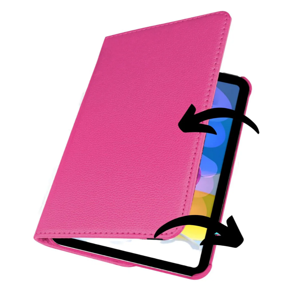 For Apple iPad 10th Gen (10.9) 2022 360 Degree Rotating Stand Wallet Case Rose