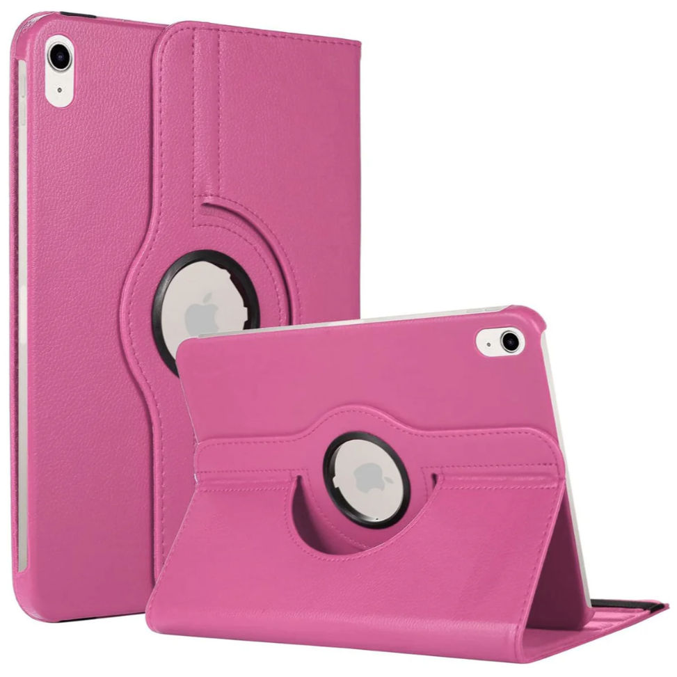For Apple iPad 10th Gen (10.9) 2022 360 Degree Rotating Stand Wallet Case Rose