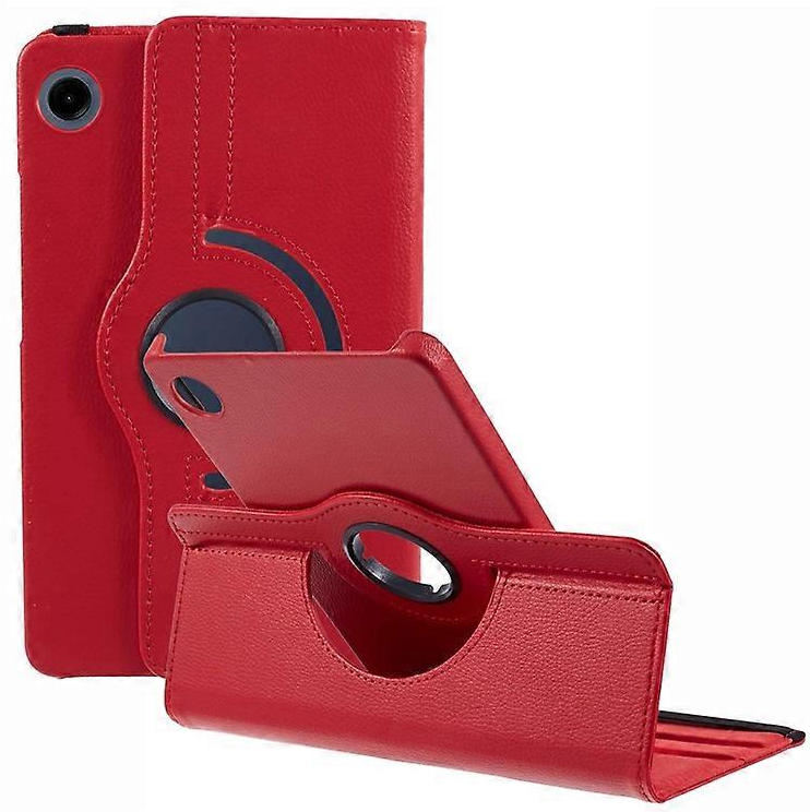 For Samsung Galaxy Tab A9 SM-X110 360 Rotaion Wallet Case Red