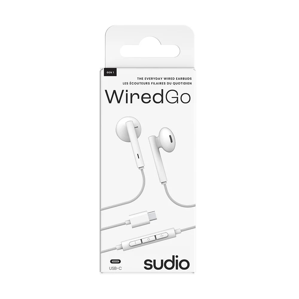 Sudio WiredGo 1 Wired Earbuds USB-C White