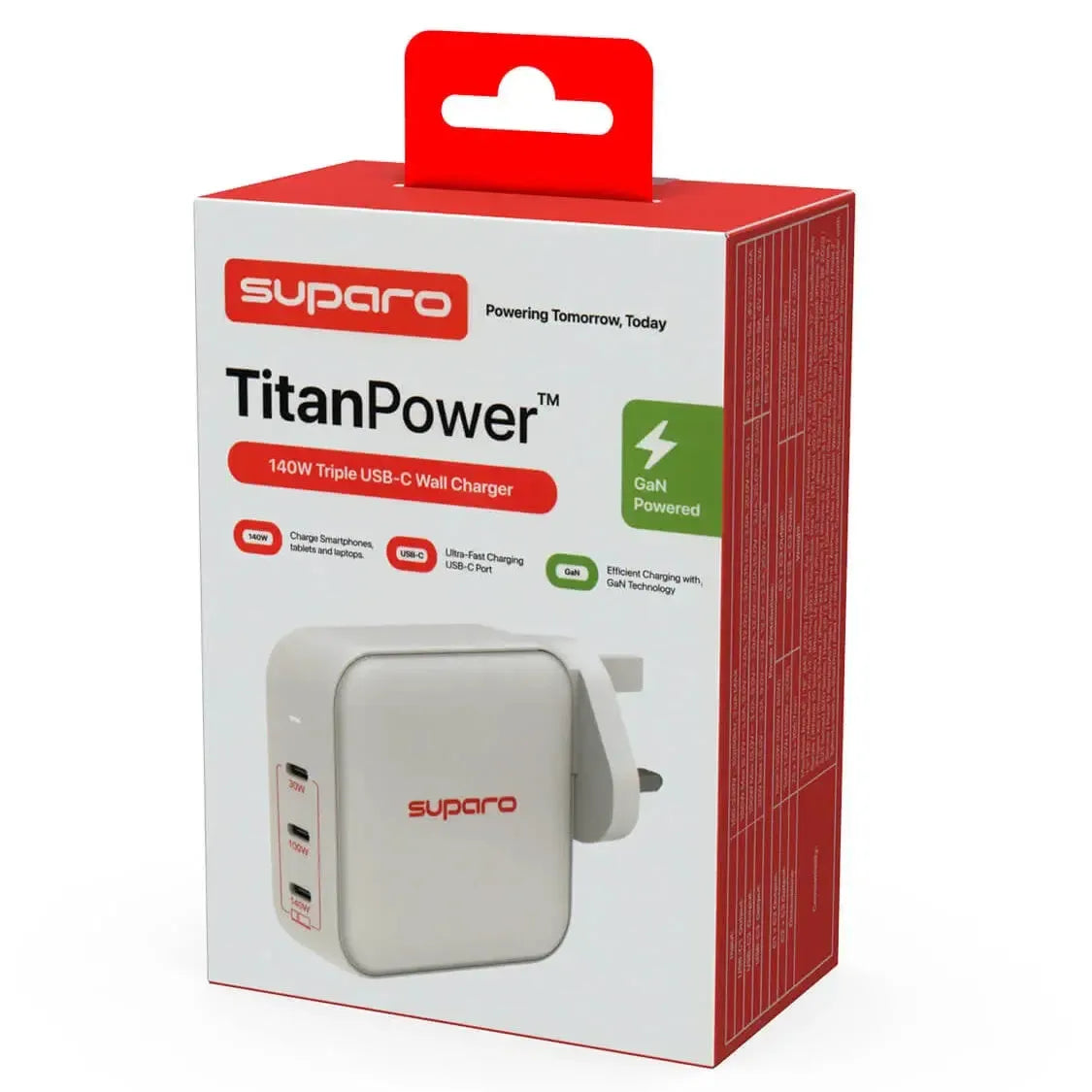 Suparo 140W GAN Triple USB-C - White