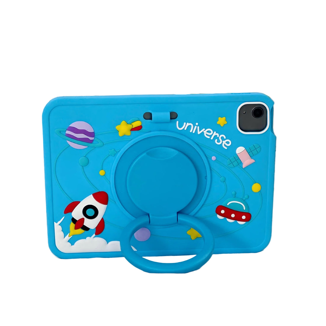 For Samsung Galaxy Tab A11 Plus Kids Silicone Ring Case Blue