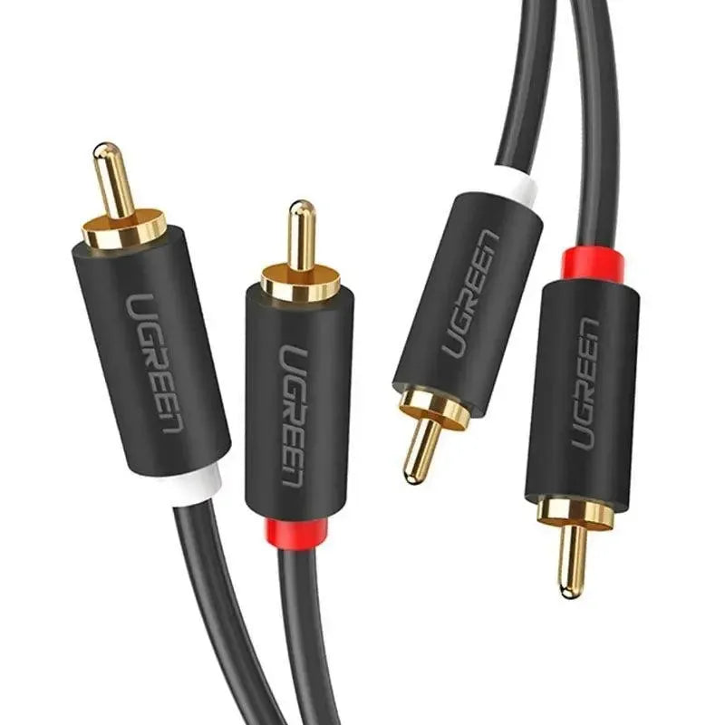 UGREEN 10518 2RCA Male To 2 RCA Male Cable 2m Black