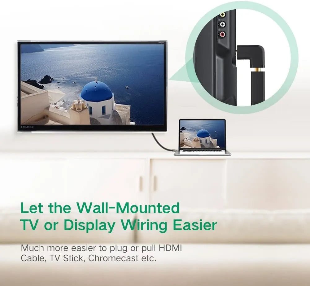 UGREEN 20109 L Shaped HDMI Male to Female Adapter Black