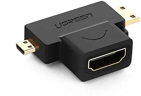UGREEN 20144 Micro HDMI + Mini HDMI Male to HDMI Female Adapter Black