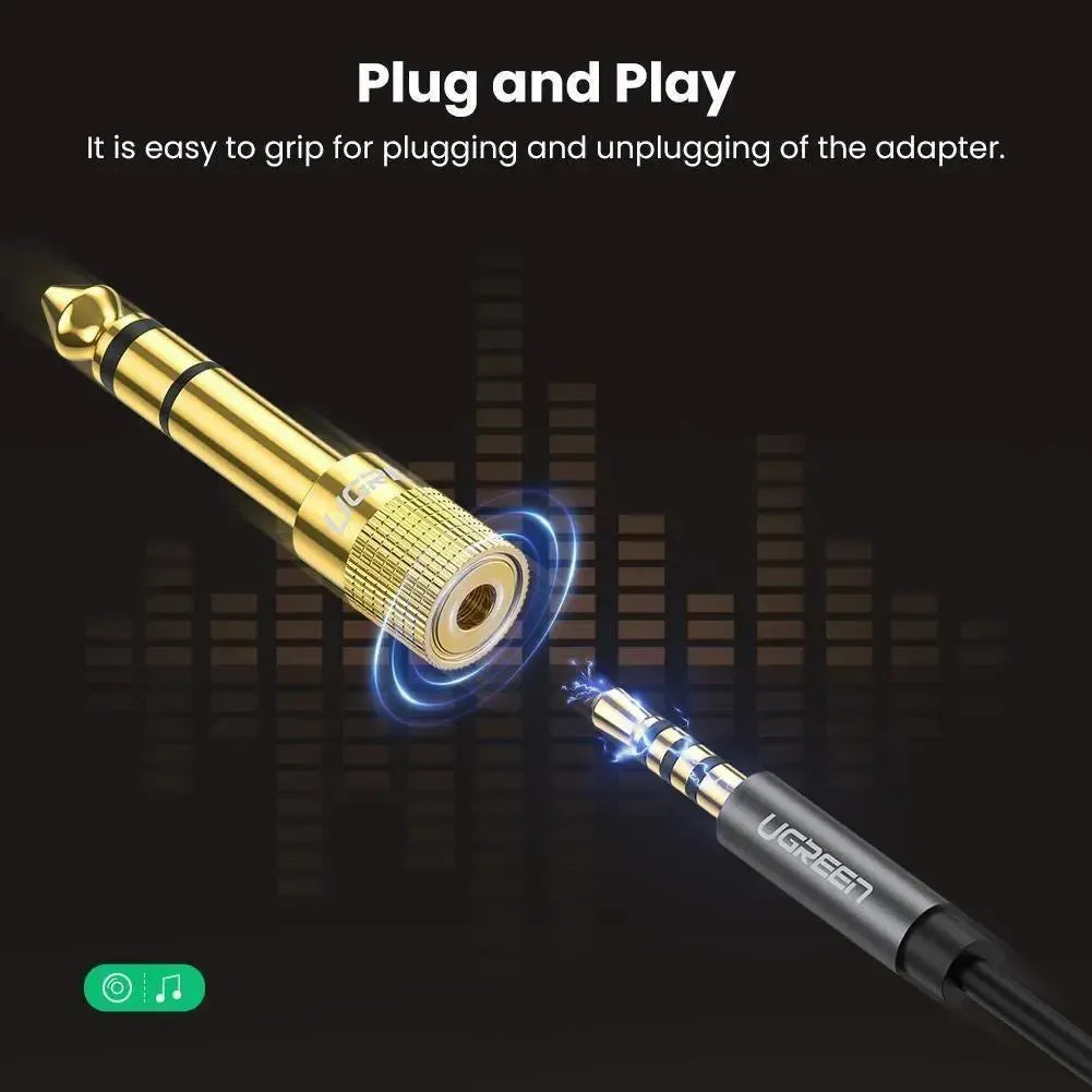 UGREEN 20503 6.5mm Male To 3.5mm Female Audio Adapter Black