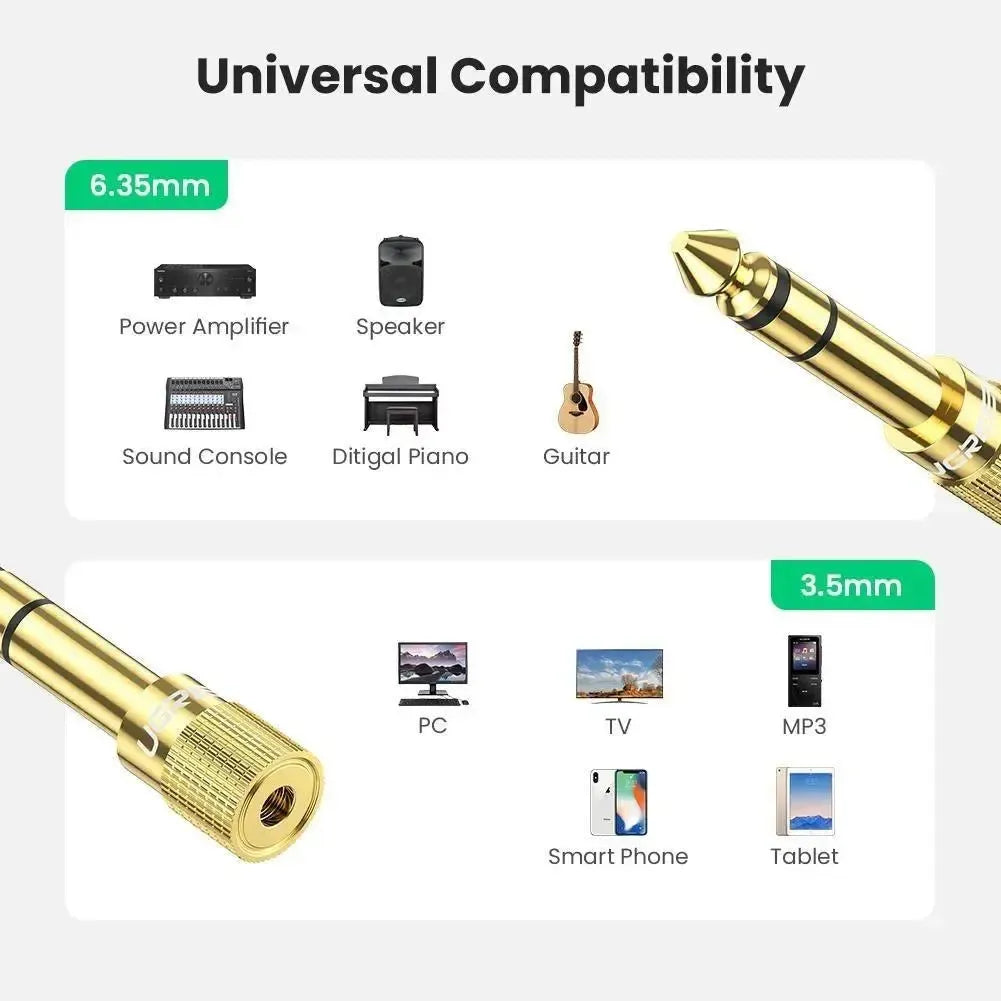 UGREEN 20503 6.5mm Male To 3.5mm Female Audio Adapter Black