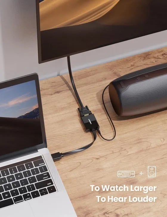 UGREEN 40248 HDMI to VGA With Audio Port Converter Black