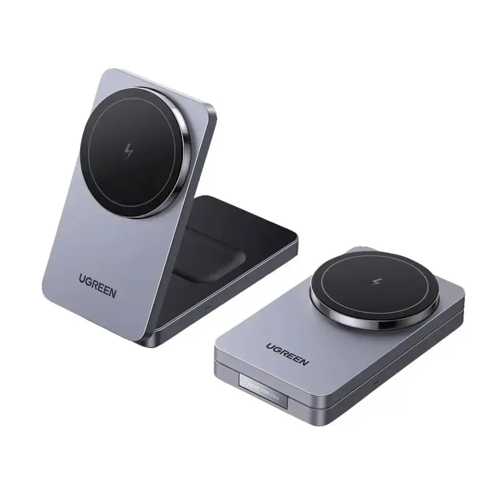 UGREEN 45023 2 In 1 Foldable 15W Magnetic Wireless Charger Black