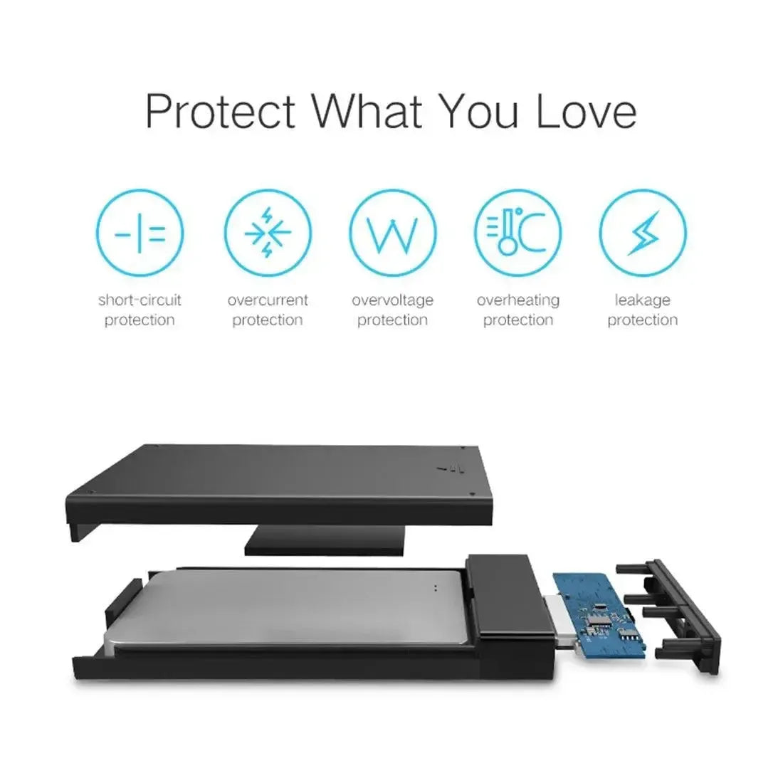 UGREEN US221 HDD Enclosure 2.5 Inch SATA To USB 3.0 SSD Adapter Hard Disk Drive Box External HDD Case Support UASP Protocol