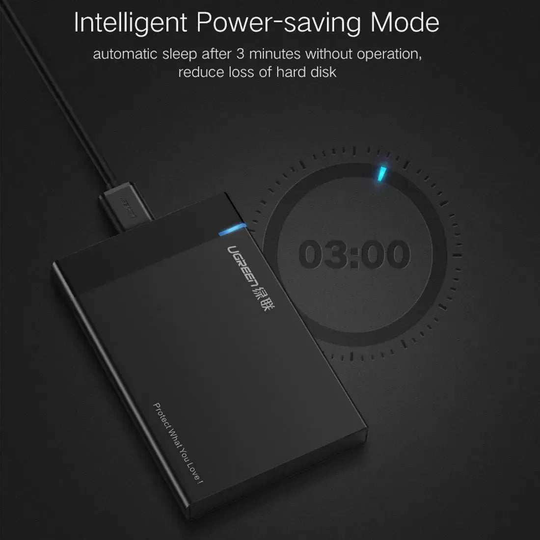 UGREEN US221 HDD Enclosure 2.5 Inch SATA To USB 3.0 SSD Adapter Hard Disk Drive Box External HDD Case Support UASP Protocol