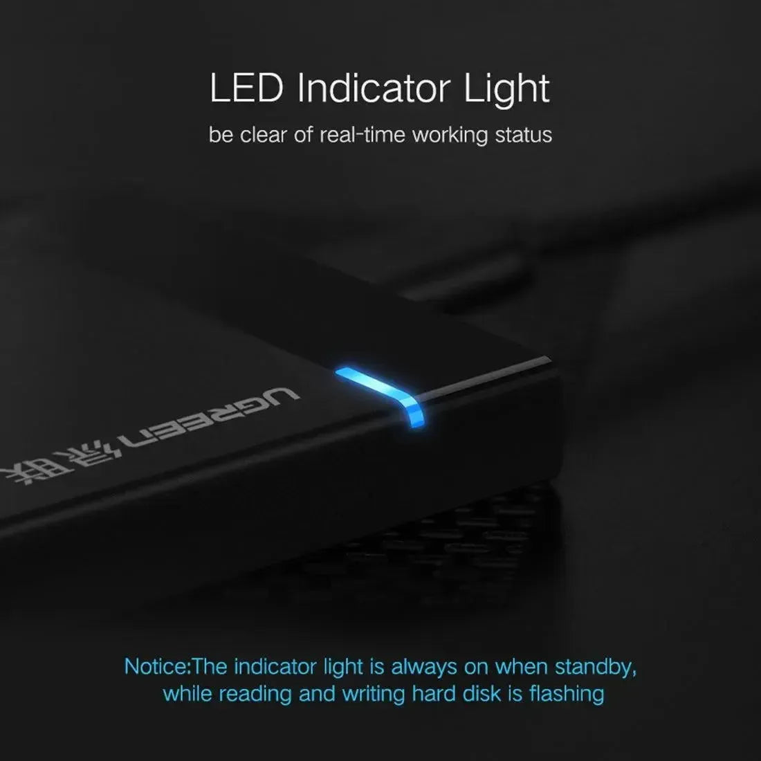 UGREEN US221 HDD Enclosure 2.5 Inch SATA To USB 3.0 SSD Adapter Hard Disk Drive Box External HDD Case Support UASP Protocol