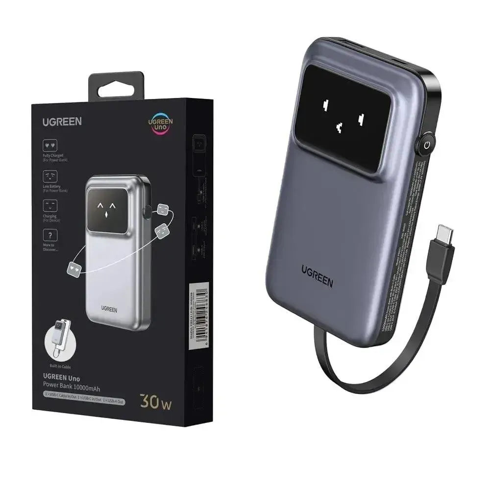 UGREEN Uno Magnetic 35603B 30W 10000mAh Power Bank With Type-C Cable Black